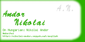 andor nikolai business card